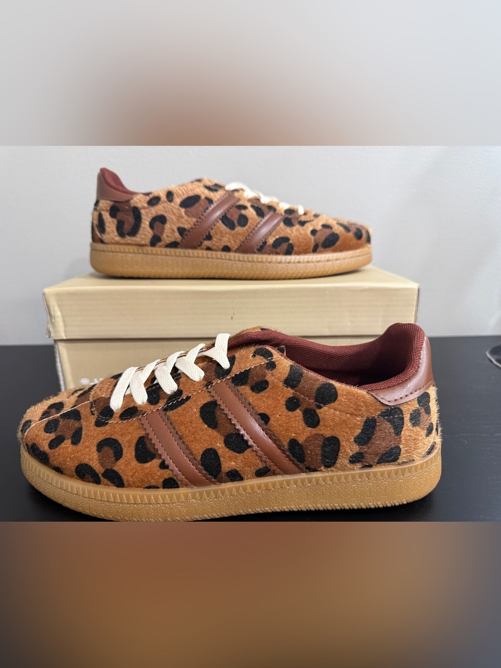 Women’s Lemonade Leopard Print Casual Sneakers - Brown